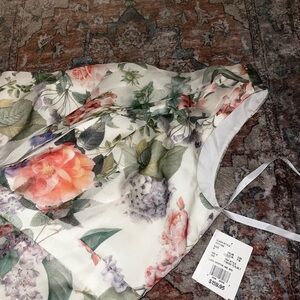 David’s Bridal NWT Asymmetric One Shoulder Chiffon Dress Floral Bridesmaid 8